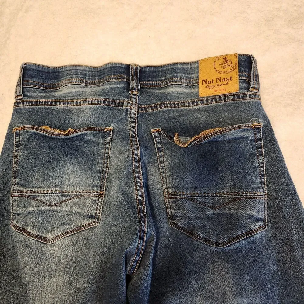 Nat Nast Luxury Originals Denim Men’s 30x29* Blue Medium Wash Straight Leg Jeans
